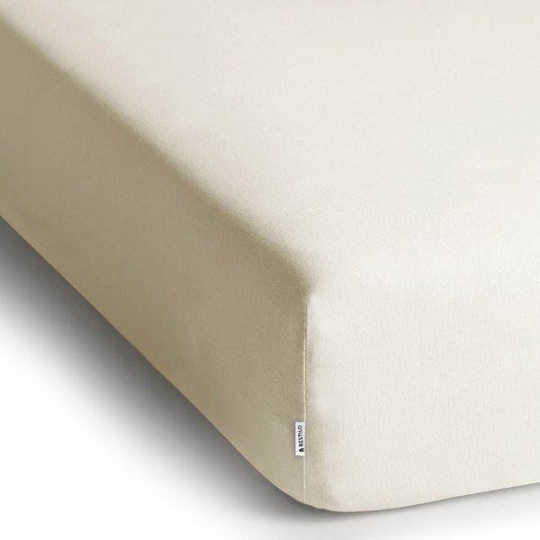 Bijela/krem plahta s gumom od jeseya 160x200 cm Amber – Restilo-image-2