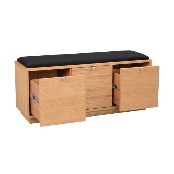 Crni/u prirodnoj boji ormarić za cipele u dekoru hrasta s klupom Confetti – Rowico-image-2