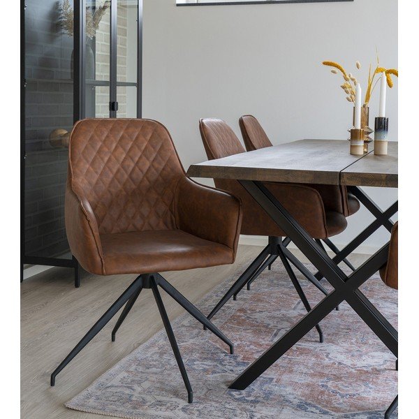 Svjetlo smeđa podstavljena blagovaonska stolica Harbo – House Nordic-image-1