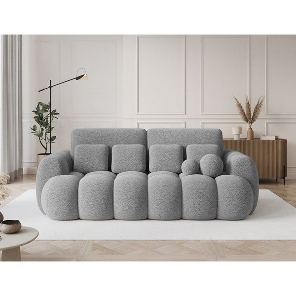 Siva sklopiva sofa od bouclé tkanine 256 cm Cotonn – ELTAP-image-1