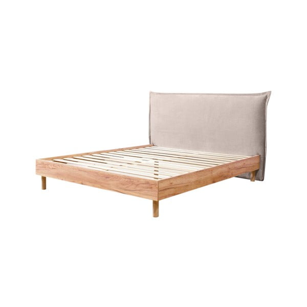 Bež/u prirodnoj boji bračni krevet s podnicom 160x200 cm Charlie – Bobochic Paris