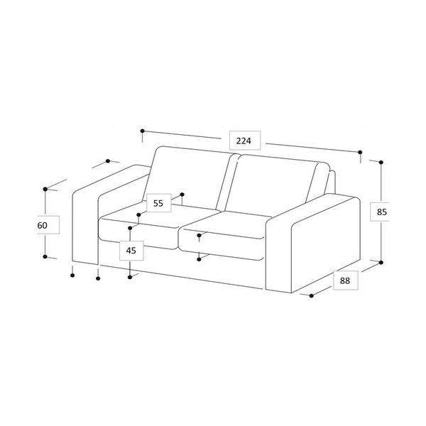 Siva sofa 224 cm Copenhagen – Scandic-image-4