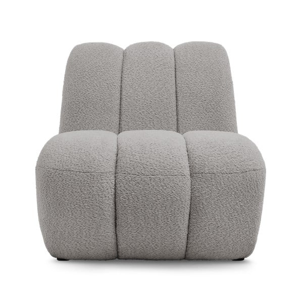 Svijetlo siva fotelja od bouclé tkanine Janissaire – Bobochic Paris-image-3