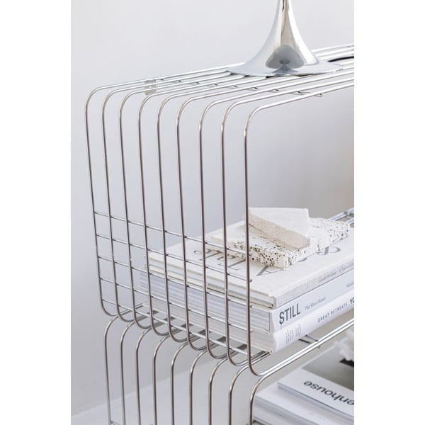 Metalna zidna polica u sjajno srebrnoj boji 70x30 cm Wire – Mette Ditmer Denmark-image-2