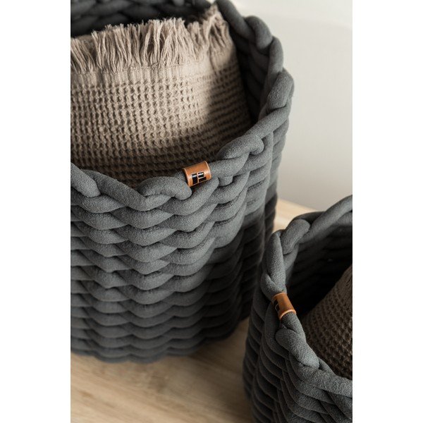 Tekstilna košara ø 21x17 cm Peach Skin Round S – Bigso-image-3