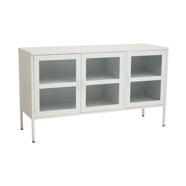 Bijela željezna vitrina 140x80x45 cm Acier – Premier Housewares