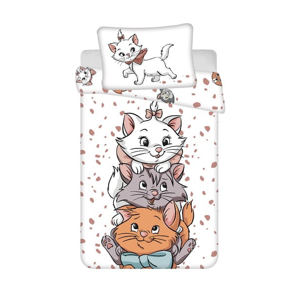 Bijela pamučna dječja posteljina za dječji krevetić 100x135 cm Marie Cat "Friends" – Jerry Fabrics