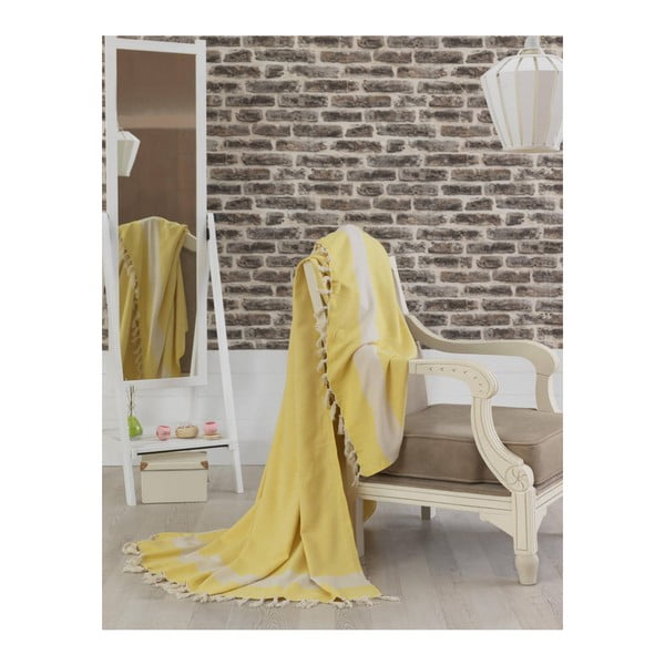 Žuti pamučni pokrivač Baliksirfi Yellow, 200 x 240 cm