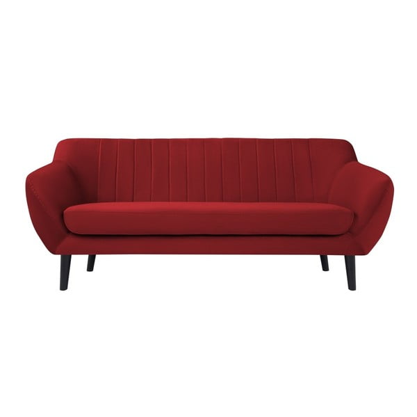 Crvena baršunasta sofa Mazzini Sofas Toscane, 188 cm