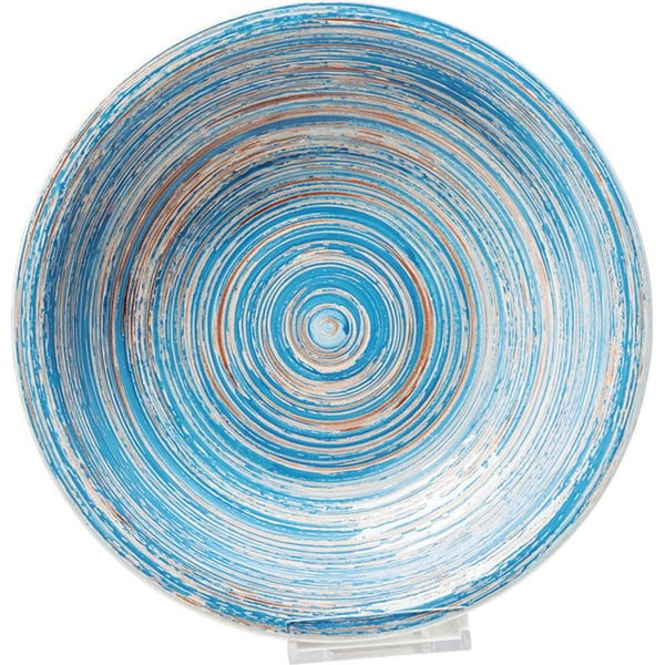 Plavi zemljani duboki tanjur Kare Design Swirl, ⌀ 21 cm