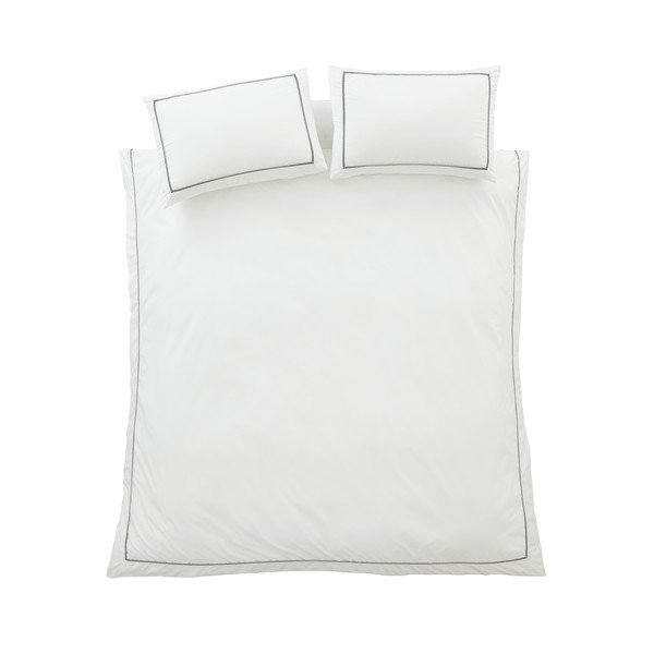 Bijela posteljina za krevet za jednu osobu od pamučnog perkala 135x200 cm Contrast Trim – Bianca