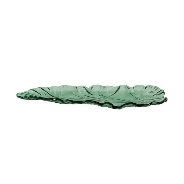Zeleni stakleni tanjur za posluživanje Bahne & CO, 30 x 12 cm