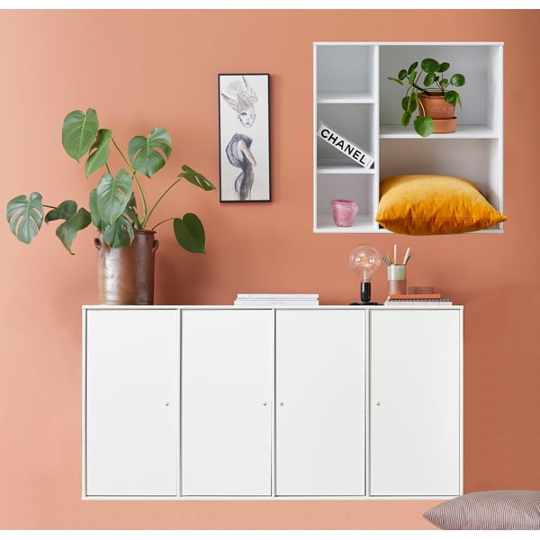 Set bijele zidne komode i polica za knjige Hammel Mistral Kubus, 136 x 69 cm-image-1