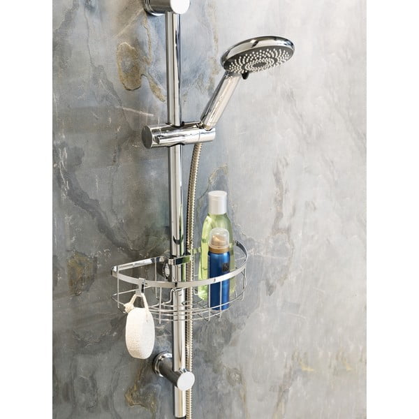 Samodržeća kupaonska polica od nehrđajućeg čelika u srebrnoj boji Floresta - Wenko-image-1