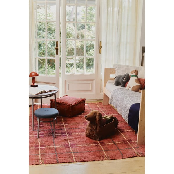 Crveni periv/ručno rađen pamučan tepih 140x190 cm Tartan Vintage Red – Lorena Canals-image-1