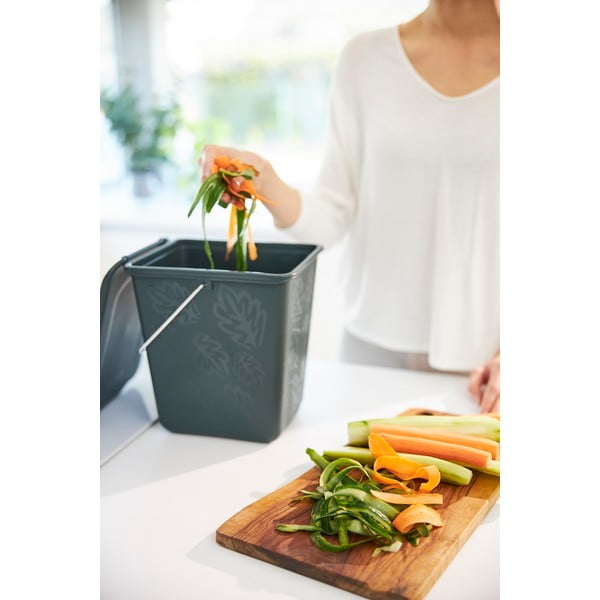 Tamno zelena posuda za kompostibilni otpad 7 l Greenlije - Rotho-image-4