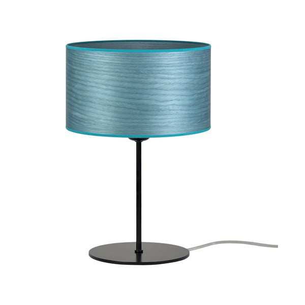 Plava stolna lampa od prirodnog furnira Sotto Luce Ocho S, ⌀ 25 cm