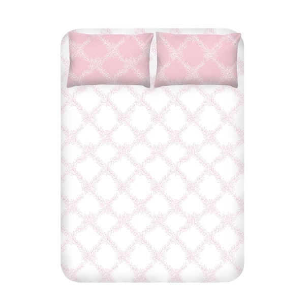 Set posteljine i 2 jastučnice EnLora Home Nadine Pink, 240 x 260 cm