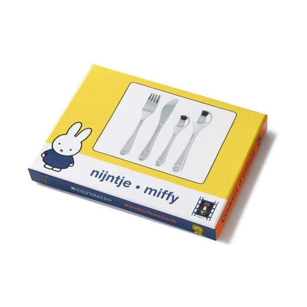 Dječji pribor za jelo 4 kom od nehrđajućeg čelika u srebrnoj boji Miffy Zoo – Zilverstad-image-2