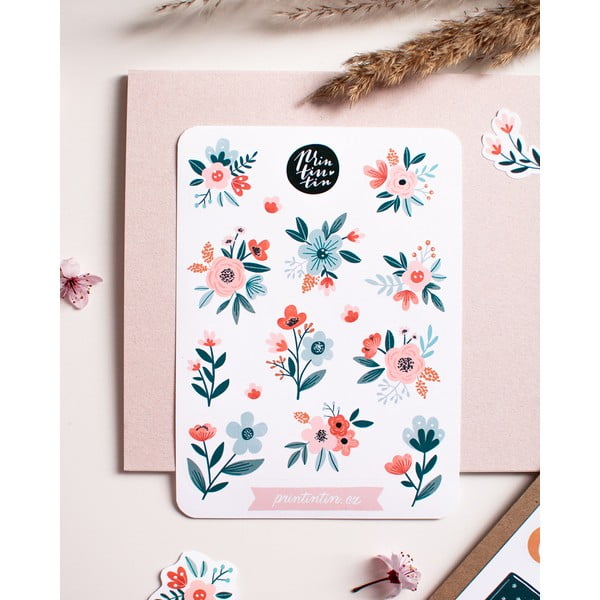 Vinilne samoljepljive naljepnice s motivom cvjeća Printintin, 10,5 cm x 14,5 cm-image-1
