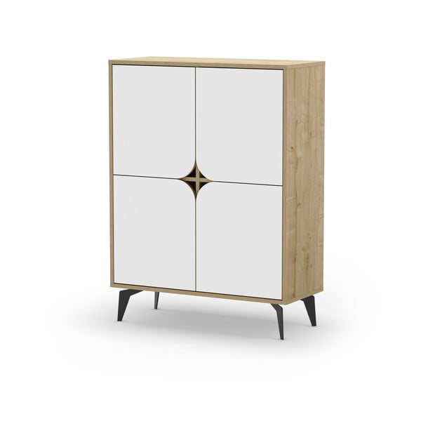 Bijeli/u prirodnoj boji ormarić u dekoru hrasta 90x120 cm Nola – Marckeric-image-3