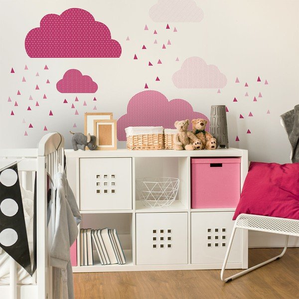 Ružičasta zidna samoljepljiva naljepnica Ambiance Scandinavian Clouds-image-3
