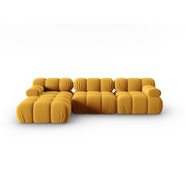 Žuta  baršunasta sofa 285 cm Bellis – Micadoni Home