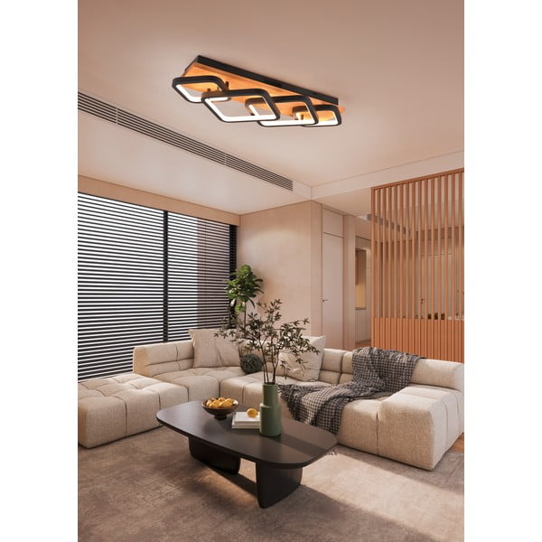 Crna/u prirodnoj boji LED stropna svjetiljka s mogućnosti zatamnjivanja 32x72 cm Rama – Trio-image-1