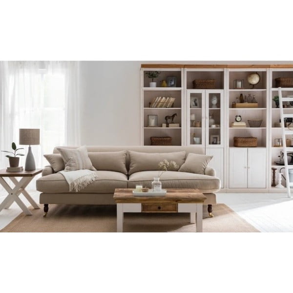 Bijela biblioteka od masivnog bora 296x223 cm Anita – Støraa-image-1