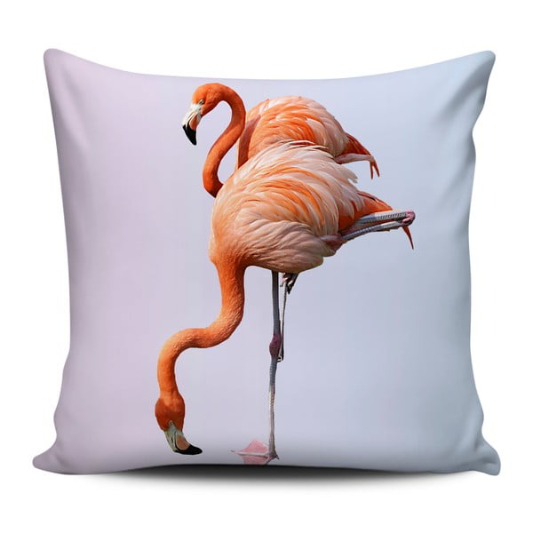 Narančasto-bijeli jastuk Home de Bleu Flamingos, 43 x 43 cm