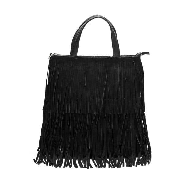 Crna kožna torbica Anna Luchini