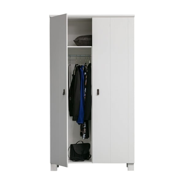 Bijeli ormar od masivnog bora 111x202 cm Ties – WOOOD-image-3