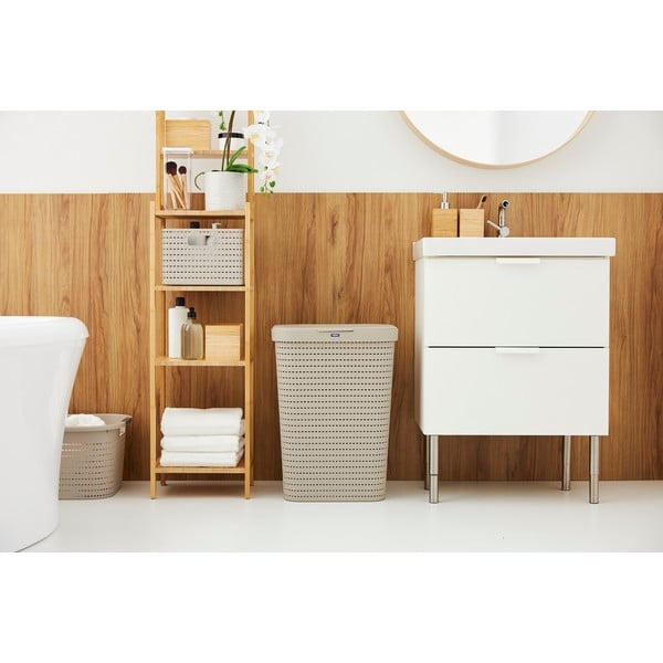 Bež plastična košara za rublje 55 l Country - Rotho-image-1