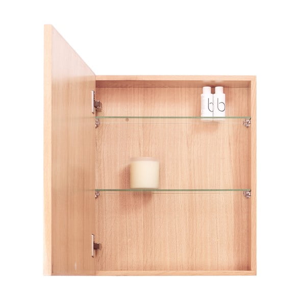 Zrcalo s prostorem za skladištenje od hrastovog drveta Mezza Wireworks, 45 x 55 cm-image-2