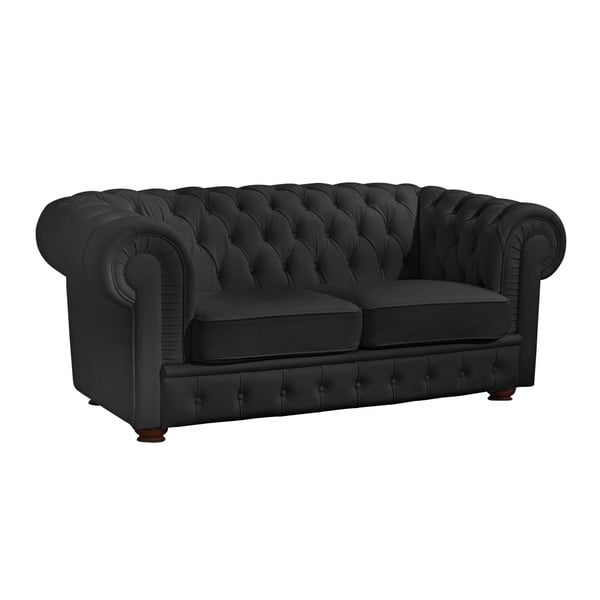 Crna kožna sofa Max Winzer Bridgeport, 172 cm