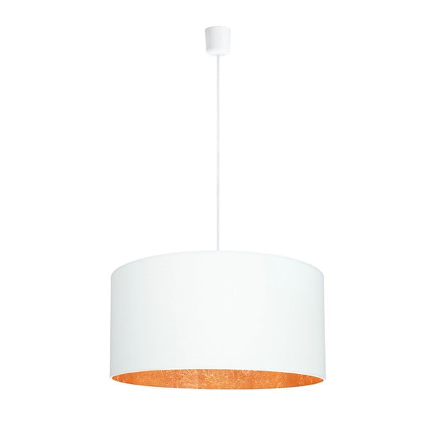 Bijela stropna svjetiljka s detaljima u bakrenoj boji Sotto Luce Mika, Ø 50 cm