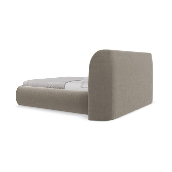 Tapecirani bračni krevet smeđe-sivi s prostorom za odlaganje s podnicom 140x200 cm Hauke – Makamii-image-4