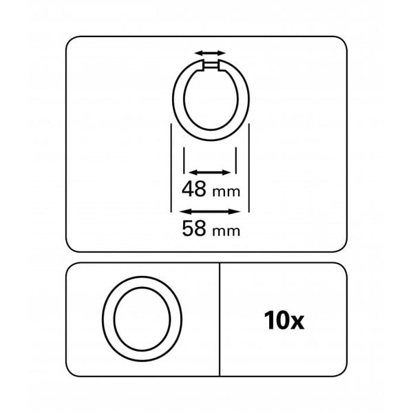 Plastične karike za zavjese 10 kom - Gardinia-image-1