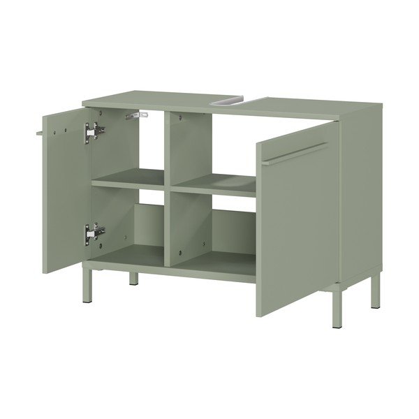 Zeleni ormarić za ispod umivaonika u mat dekoru 80x59 cm Laurino – Germania-image-3