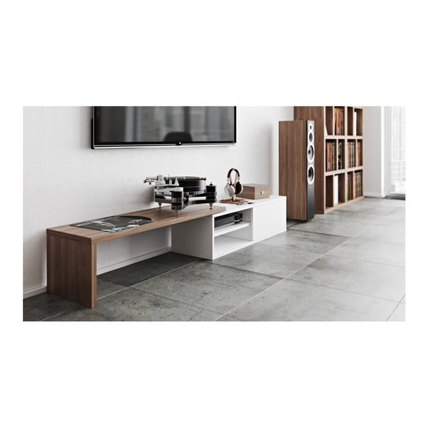 Bijeli TV stol s detaljima u TemaHome Move dekoru od oraha-image-4