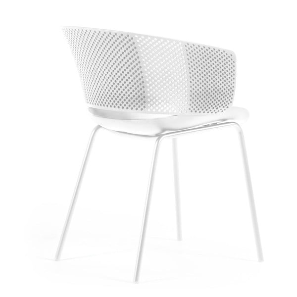 Bijela metalna/plastična vrtna stolica Yeray – Kave Home-image-2