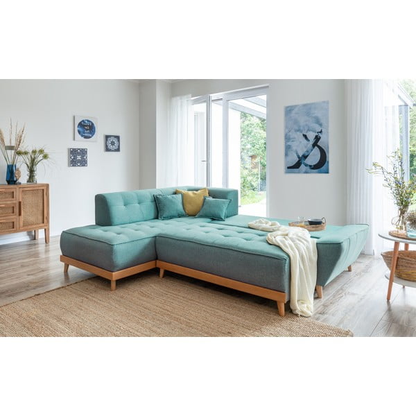 Tirkizna sklopiva kutna garnitura (s lijevim kutom) Dazzling Daisy – Miuform-image-4