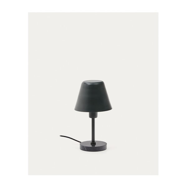 Tamno zelena/crna mramorna stolna lampa s metalnim sjenilom (visina 32 cm) Calina – Kave Home-image-4