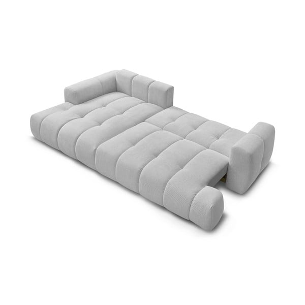 Svijetlo siva sklopiva/s prostorom za odlaganje kutna garnitura (s lijevim kutom/s ležaljkom) Fuji – Bobochic Paris-image-4