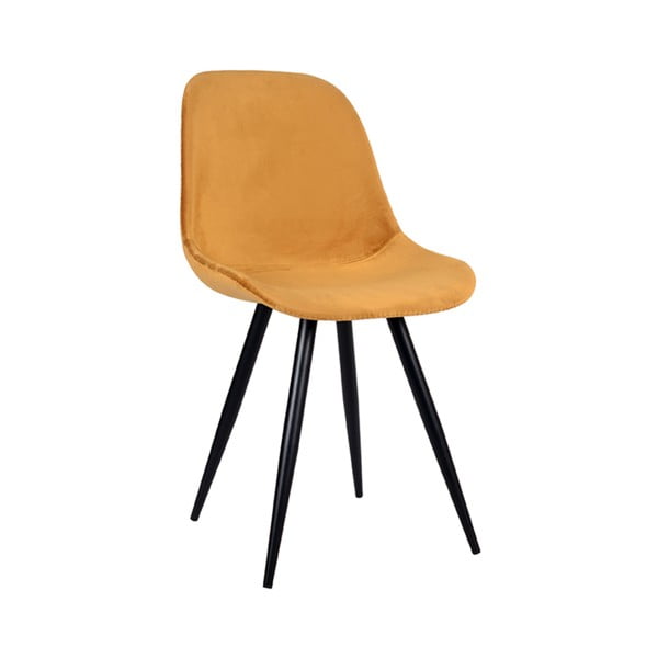 Senf žute baršunaste blagovaonske stolice u setu 2 kom Capri  – LABEL51
