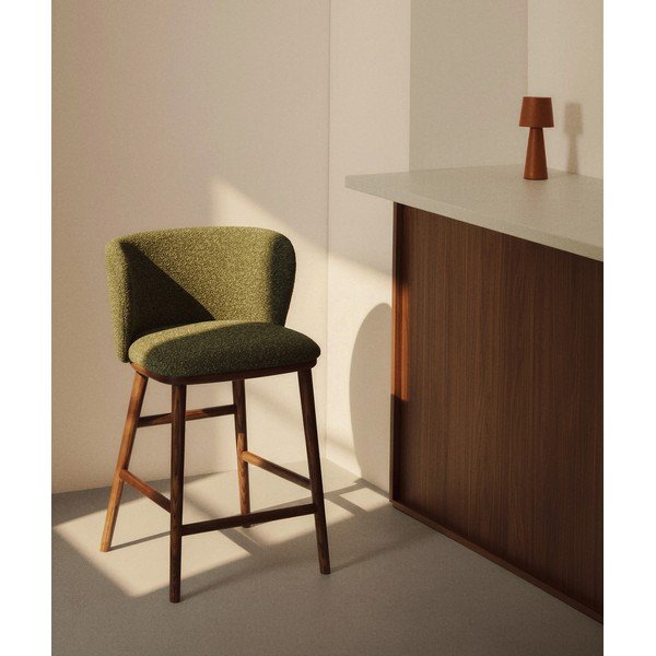 Tamno zelena podstavljena barska stolica (visine sjedala 75 cm) Ciselia – Kave Home-image-1