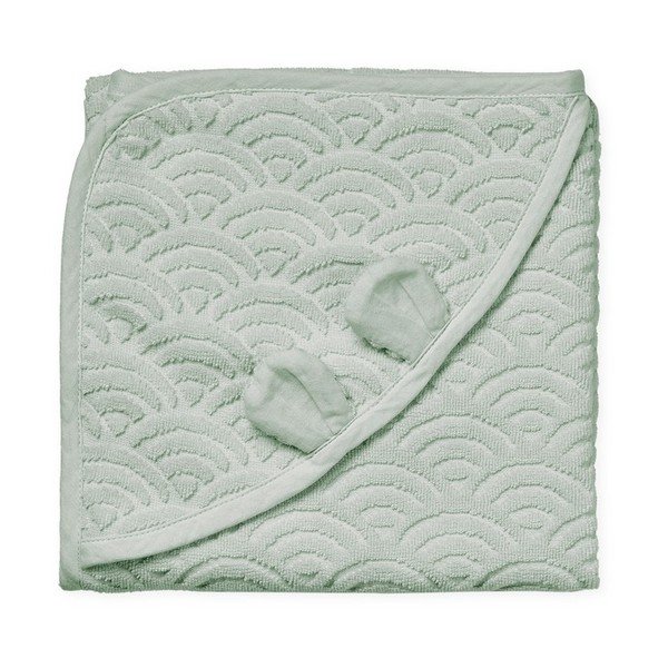 Mentol zeleni dječji ručnik s kapuljačom od organskog pamuka 80x80 cm Dusty Green – Cam Cam Copenhagen