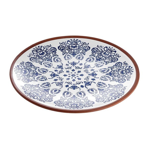 Okrugli tanjur za posluživanje od terakote s plavim uzorkom Ladelle Tapas, ⌀ 35 cm