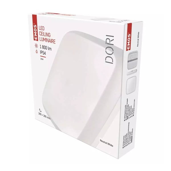 Bijela LED stropna svjetiljka 28x28 cm Dori – EMOS-image-1