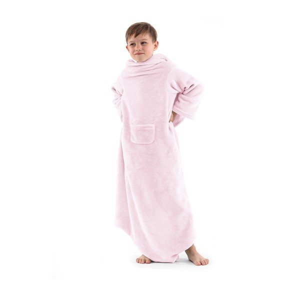 Roza dječja deka s rukavima DecoKing Lazykids-image-1